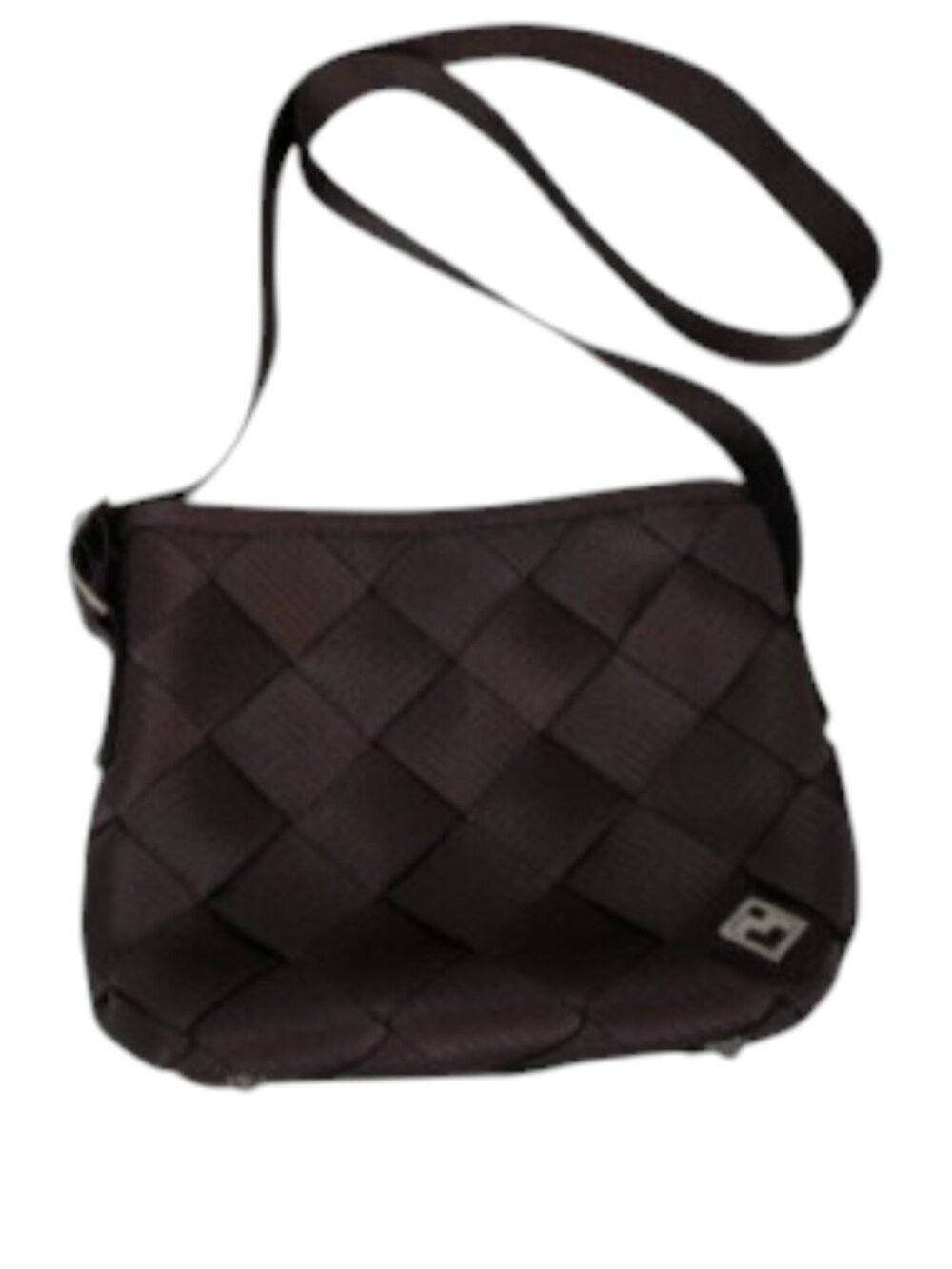 MaggieBags Woven Brown Seatbelt Crossbody Bag Everyday Unique Recycled
